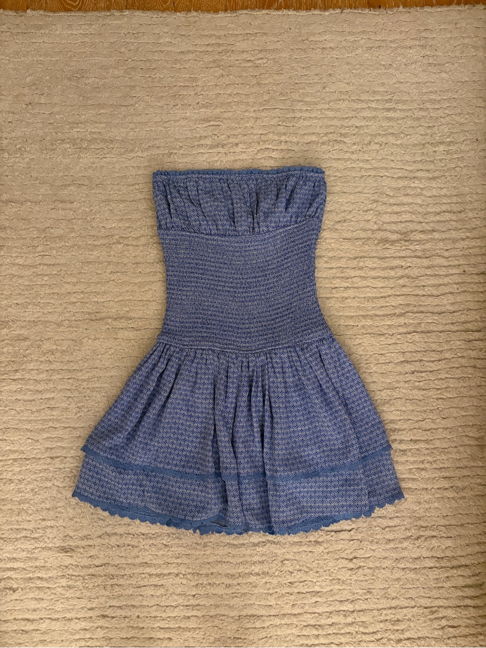 Strapless Blue mini dress
